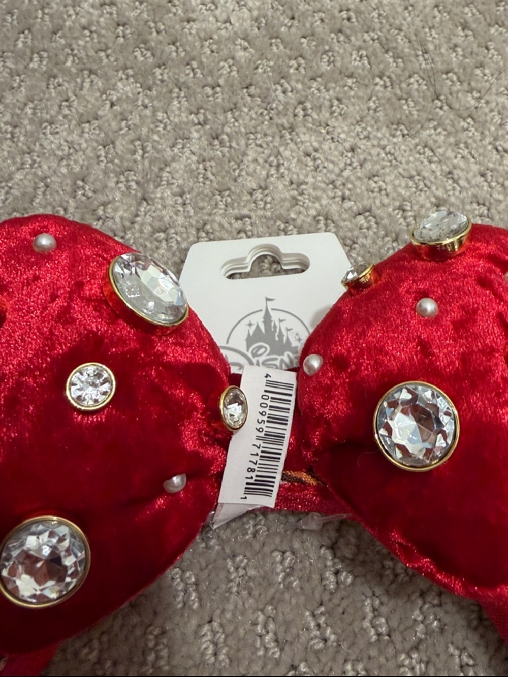 Loungefly Red Plaid Minnie Ear Mini Backpack with Matching Bow Headband - Picture 2 of 2
